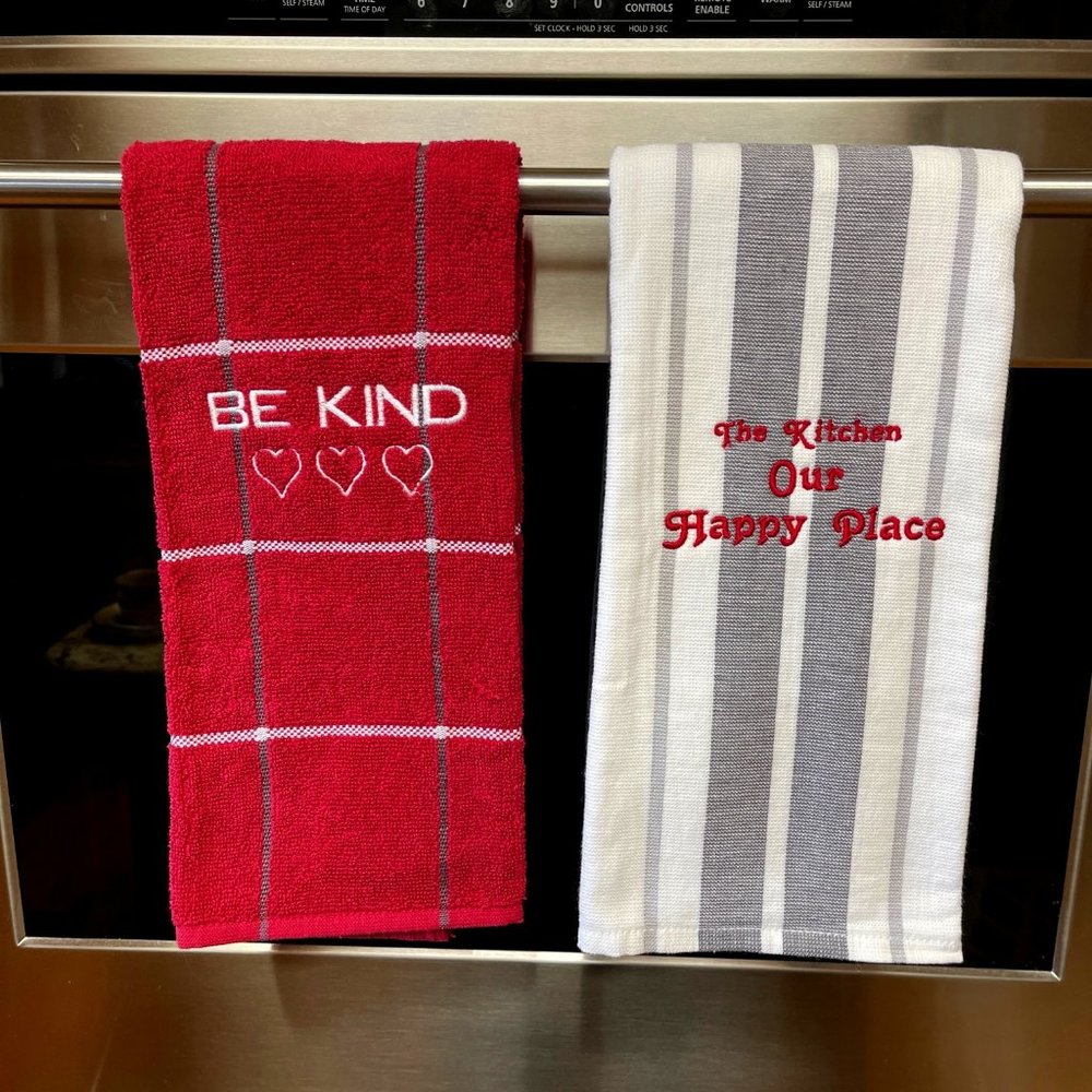 Kitchen Towels Embroidered 2 Pack